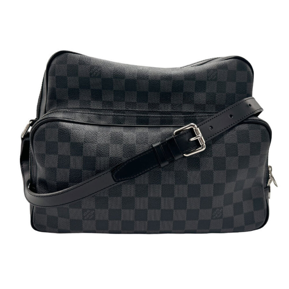 Louis Vuitton Damier Io Canvas Shoulder Bag Graphite Black
